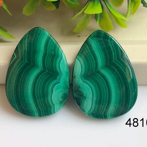 Groothandel paar oorbellen malachiet, natuurlijke groene malachiet edelsteen, losse malachiet matched paar, designer glad malachiet edelsteen paar