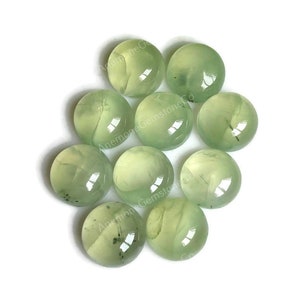 Cabochon rotondi in prehnite da 5 mm, 6 mm, 7 mm, 8 mm, 10 mm, 12 mm, 14 mm, 15 mm, pietre preziose sciolte per la creazione di gioielli