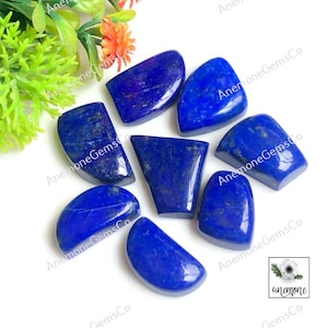 Cabochons en lapis-lazuli 16-20 mm environ, identique à la photo 10 pcs / lot pour la fabrication de colliers, bijoux pour emballage métallique, pierres précieuses naturelles 62508