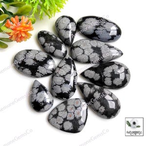 Cabochão de jaspe floco de neve, 17-28 mm aproximadamente, formato misto, 10 peças, lote igual à imagem, jaspe para fabricação de joias, cabos polidos à mão 62382