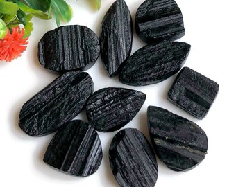 Black Tourmaline Druzy Gemstone, 14-28mm Approx Mix Shape 10 Pcs Lot Same As Picture, Tourmaline Druzy Gemstone For Mother's Day Gift