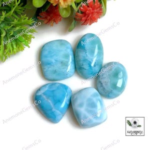 Larimar cabochon, lot natuurlijk larimar cabochon, 15-20 mm ca. Dominicaanse larimar, designer larimar losse edelsteen 62406
