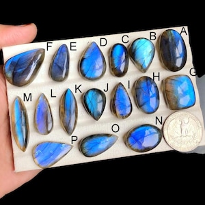 Geselecteerde labradoriet cabochon, natuurlijke blauwe labradoriet helende edelsteen voor het maken van sieraden, designer hangers sieraden LOT-14