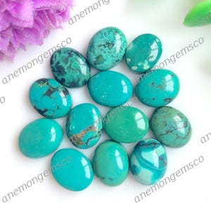 5 stuks turkoois cabochon 8 x 10 mm, topkwaliteit turkoois voor sieraden, edelstenen maken, doe-het-zelf