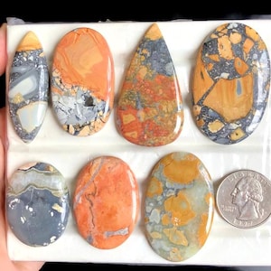 Cabochon en jaspe maligano sélectionné, pierre semi-précieuse naturelle pour la fabrication de bijoux, pendentifs en cristal naturel jaspe maligano LOT-304