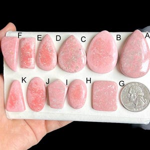 Cabochon en thulite sélectionné, pierre semi-précieuse naturelle pour la fabrication de bijoux, cadeau de bijoux en cristal de méditation thulite pour elle LOT- 223