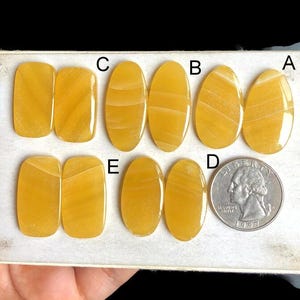 Ausgewählte gelbe Aragonit Ohrring-Paare Cabochons, natürliche Halbedelstein für die Schmuckherstellung, Aragonit Ohrringe Schmuck LOT- 157