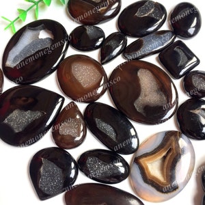 Natural Black Window Druzy/Black Onyx Druzy Cabochon Groothandel, Black Window Druzy voor het maken van sieraden voor een spotprijs hanger