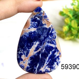 Cabochon en jaspe sodalite, pierre semi-précieuse naturelle pour la fabrication de bijoux, utilisation de pierres précieuses faites main en jaspe sodalite pour enrouler du fil de fer