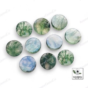 Groene mosagaat roos geslepen 6 mm 7 mm 8 mm 9 mm 10 mm 11 mm 12 mm, verpakking van 10 stuks Topkwaliteit mosagaat roossnede gefacetteerde cabochon voor het maken van sieraden