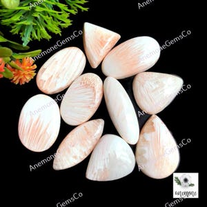 Rosa Scolecit Cabochon 18-29 mm Ca., Mix Formen und Größe 10 Stück Lot wie im Bild, lose Edelstein für die Schmuckherstellung, Birthstone 62496