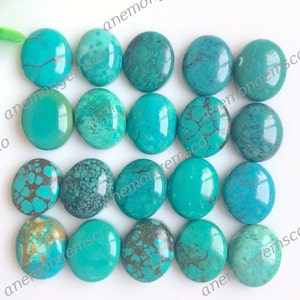 Turkoois cabochon 10 x 12 mm ovaal, verpakking van 2 stuks, topkwaliteit turkoois voor het maken van sieraden, edelstenen maken