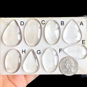Cabochons en cristal blanc sélectionnés, Pierre semi-précieuse naturelle pour la fabrication de bijoux, Pierre de guérison du cristal, Pierre de quartz transparent LOT-175