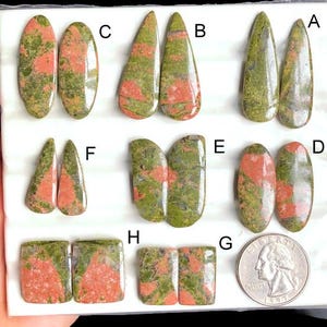 Selected Unakite Jasper Earring Pairs Gemstone, Natural Semi Precious Gemstone For Jewelry Making, Jasper Earrings Jewelry LOT- 458