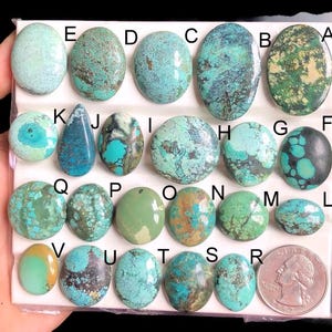 Geselecteerde turkoois edelsteen cabochon, natuurlijk turkoois voor boho-sieraden, zuidwestenstijl en handgemaakte ambachtelijke ring LOT-247