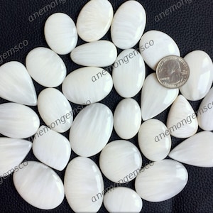 Witte scolasiet cabochon groothandel, mix vormen en maten witte solosite voor het maken van sieraden