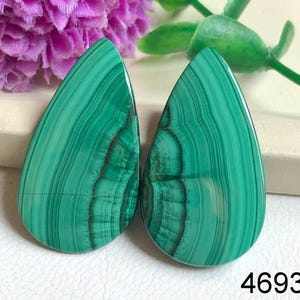 Groothandel paar oorbellen malachiet, natuurlijke groene malachiet edelsteen, losse malachiet matched paar, designer glad malachiet edelsteen paar