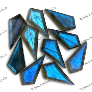Labradorite blu naturale a forma di aquilone 10 pezzi 10x20mm, creazione di gioielli a forma di aquilone calibrato, anelli e pendenti in stile Boho labradorite