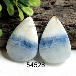 Paires de cabochons Scheelite, pierre semi-précieuse naturelle pour la fabrication de boucles d'oreilles, cabochon fait main, bijoux de boucles d'oreilles de style bohème