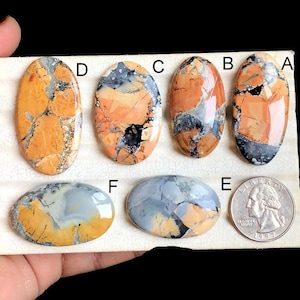 Cabochon en jaspe maligano sélectionné, pierre semi-précieuse naturelle pour la fabrication de bijoux, pendentifs maligano emballés dans du fil de fer, LOT - 65