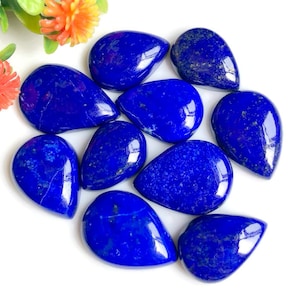 Lapis Lazuli Cabochons 18-23 mm Ca., Same As Bild 10 Stück Lot für Halskette machen, Wire Wrapping Schmuck Birne Form Edelstein 60497
