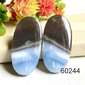Paires d'opale bleue pour la fabrication de boucles d'oreilles, paires de pierres semi-précieuses naturelles pour boucles d'oreilles bijoux, cadeau de boucles d'oreilles de style bohème pour une personne spéciale
