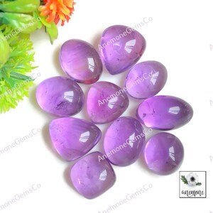 Cabochon en améthyste 13-17 mm environ, mélange de formes, lot de 10 pièces identiques à la photo, améthyste polie à la main pour la fabrication de bijoux 62464