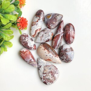 Verrückte Spitze Achat Cabochon, ca.17 bis 30mm Mix Formen und Größe 10 Stück Lot, lose Edelstein für die Schmuckherstellung, natürliche Kristall, 57055