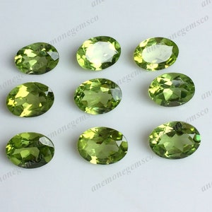 10 Stück Peridot Rose Cut Edelstein 4x6mm Ca. Top-Qualität Peridot für DIY Schmuckherstellung, Bastelbedarf