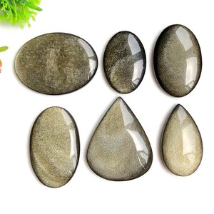 Cabochon doré brillant, pierre semi-précieuse naturelle pour la fabrication de bijoux, pierre précieuse curative dorée pour pendentifs de créateurs