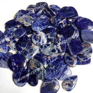 Sodalietjaspis cabochon groothandel, mix vormen en maten blauwe jaspis voor het maken van sieraden