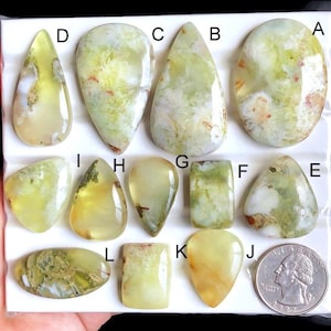 Zeldzame Australische prehniet cabochons, natuurlijke halfedelsteen voor sieraden, ambachtelijke ketting sieraden cadeau voor haar LOT-412