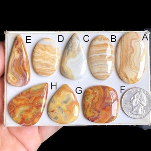 Ausgewählte gelbe verrückte Spitze Achat Cabochons, natürlicher Halbedelstein für die Schmuckherstellung, Spitze Achat Edelstein für Anhänger LOT-172