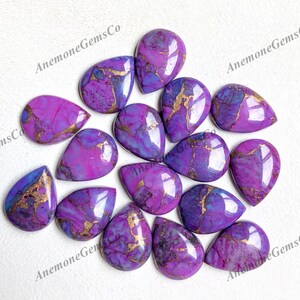 12x16mm Roxo Cobre Mohave Turquesa Pêra Cabochão 10 unidades pacote, lote de pedras preciosas soltas polidas para pingente de brinco e fabricação de joias.