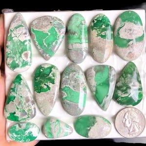 Ausgewählte Variscit Cabochon, Natürliche Halbedelstein für die Schmuckherstellung, Variscit Edelstein Anhänger Schmuck LOT-300