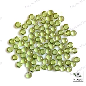 Cabujón redondo de peridoto de 4 mm, piedra preciosa suelta de peridoto natural pulida a mano para hacer collares de peridoto y joyas de diseñador