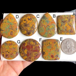 Cabochon di diaspro di frutta selezionato, pietra preziosa sciolta di diaspro di frutta naturale per la creazione di gioielli, pendenti di cristallo di diaspro per la meditazione, lotto 196