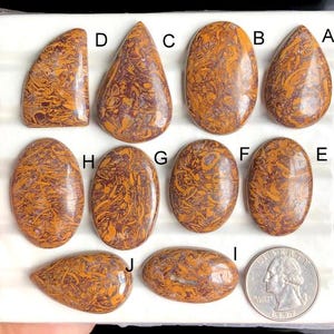 Cabochon Mariyam Jasper sélectionné, Pierre semi-précieuse naturelle pour la fabrication de bijoux, Pendentifs naturels faits main Mariyam Jasper LOT-364