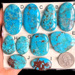 Cabochon turquoise en magnésite sélectionnée, pierre semi-précieuse naturelle pour bijoux artisanaux, pierre précieuse turquoise faite main LOT-268