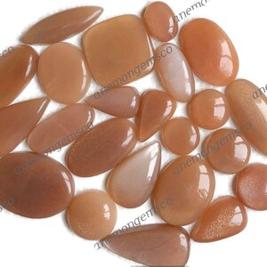 Perzik-maansteen cabochon groothandel Lot, mix vormen en maten Oranje maansteen cabochon voor het maken van sieraden