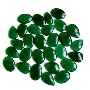 Lote de atacado de cabochão de quartzo verde, formato e tamanho mistos, pedra preciosa semipreciosa natural para fabricação de joias, cristal de cura