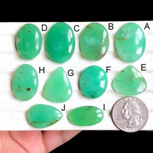 Cabochons de chrysoprase sélectionnés, pierre précieuse faite main pour la fabrication de bijoux, pierre précieuse curative de chrysoprase naturelle LOT- 43