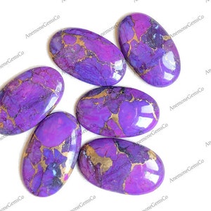 20x30mm Paars Koper Turquoise Cabochon Lot, Koper Paars Turquoise Smooth Cabochon - Gekalibreerde Cabochon - Paars Turquoise Cabochon