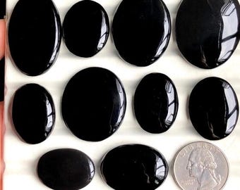 Selected Black Onyx Cabochon, Natural Semi Precious Gemstone For Jewelry Making, Black Onyx Wire Wrapping Pendants Jewelry LOT- 449