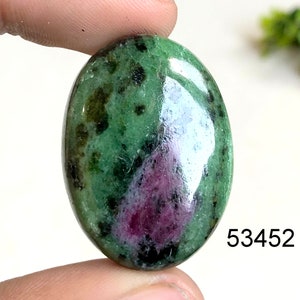 Robijnzoisiet cabochon, natuurlijke robijnzoisiet edelsteen voor het maken van sieraden, handgemaakte sieraden, draadgewikkelde hanger.