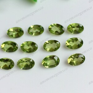 5 Stück Peridot Rose Cut Edelstein 6x8mm Ca. Top-Qualität Peridot für DIY Schmuckherstellung, Bastelbedarf