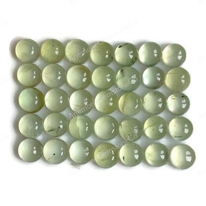 Natuurlijke prehniet ronde cabochons 5 mm, pak van 20 groene prehniet losse edelstenen voor het maken van sieraden, prehniet ketting en armbandsieraden