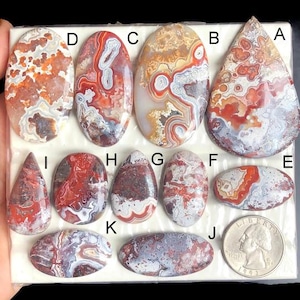 Ausgewählte Crazy Lace Achat Cabochons, natürlicher Halbedelstein für die Schmuckherstellung, Lace Agate Natürlicher Edelstein für Schmuck LOT-322