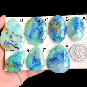 Ausgewählte Azurit Cabochon, einzigartiges Muster Azurit Edelstein für die Schmuckherstellung, handpolierter loser Edelstein für Anhänger Schmuck LOT- 83