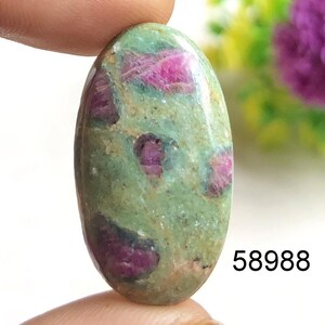 Cabochon rubis fuchsite, pierre semi-précieuse naturelle pour la fabrication de bijoux, bijoux bohème rubis fuchsite pour la fabrication de pendentifs